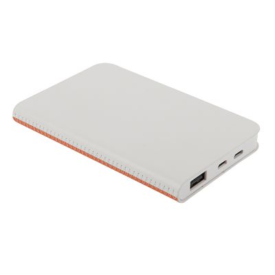 HG184061213 thINKme. Универсальное зарядное устройство "Franki" (4000mAh),белый с оранжевым, 7,5х12,1х1,1см