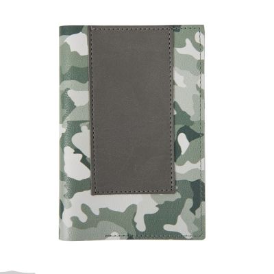 HG184061227 Обложка для паспорта,"Military",серый камуфляж, кожа натуральная 100%