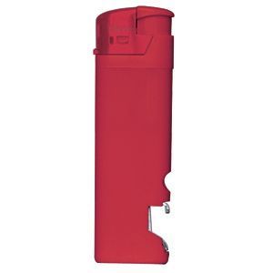 HG15092229 Зажигалка пьезо ISKRA с открывалкой, красная, 8,2х2,5х1,2 см, пластик/тампопечать