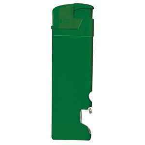 HG15092230 Зажигалка пьезо ISKRA с открывалкой, зеленая, 8,2х2,5х1,2 см, пластик/тампопечать