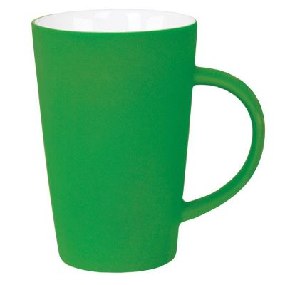 HG17015177 Кружка "Tioman" с прорезиненным покрытием, зеленый, 320 мл, фарфор