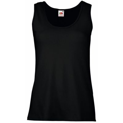 HG17015191 Fruit of the Loom. Майка женская "Lady-Fit Valueweight Vest", черный_XL, 100% хлопок, 160 г/м2