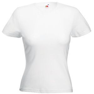 HG151182295 Футболка "Lady-Fit Crew Neck T", белый_M, 95% х/б, 5% эластан, 200 г/м2