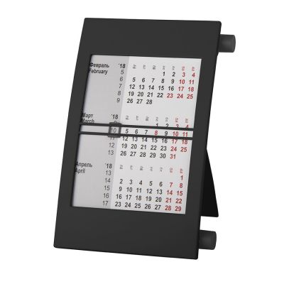 HG15091418 Walz. Календарь настольный на 2 года; черный; 18х11 см; пластик; тампопечать, шелкография