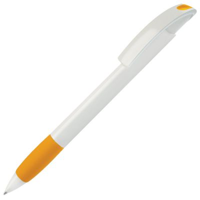 HG8B-YEL55 Lecce Pen NOVE. NOVE, ручка шариковая с грипом, желтый/белый, пластик