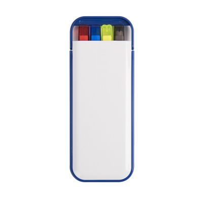 HG15092267 Набор "Help": две цветных шариковых ручки,карандаш и маркер; синий; 13х1,2х5,2 см.; пластик
