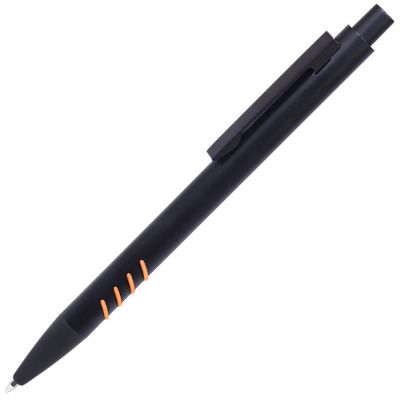 HG1701511397 B1. TATTOO, ручка шариковая, черный с оранжевыми вставками grip, металл