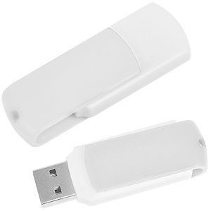 HG10U-WHT11 Rusgifts. USB flash-карта "Easy" (8Гб),белая, 5,7х1,9х1см,пластик