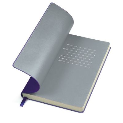 HG151181845 Бизнес-блокнот "Funky" фиолетовый с  серым форзацем, мягкая обложка,  линейка