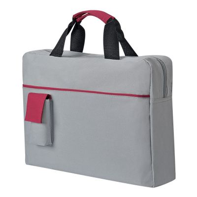 HG15092563 Конференц-сумка "Sense"; серый с красным; 37х27x8 см; полиэстер; шелкография