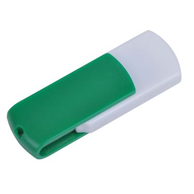 HG10U-GRN4 Rusgifts. USB flash-карта "Easy" (8Гб),белая с зеленым, 5,7х1,9х1см,пластик