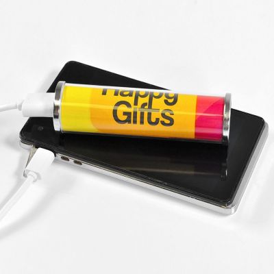 HG15091047 Универсальное зарядное устройство "RollUp" (2200mAh) под полноцветную вставку,9,5х2,6 см,пластик