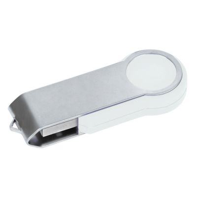 HG10U-WHT9 Rusgifts. USB flash-карта "Swing" (4Гб),,белая,6х2,3х1см,металл,пластик