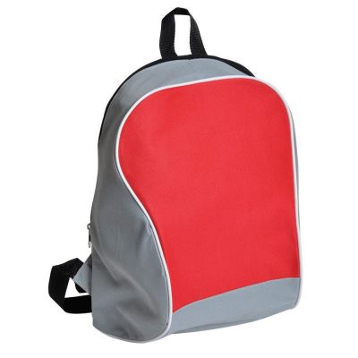 HG15091761 Промо-рюкзак "Fun"; серый с красным; 30х38х14 см; полиэстер; шелкография