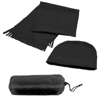 HG151182796 Флисовый набор "Winter" шапка и шарф в чехле, черный, 180 гр/м2