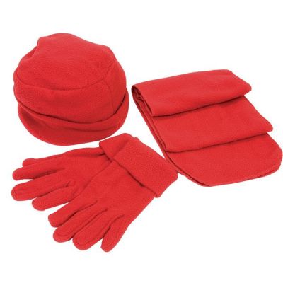 HG151182800 Флисовый набор "Metel" шапка, шарф, перчатки, красный, флис, 190 гр/м4