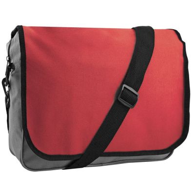 HG15092197 Конференц-сумка "College"; серый с красным; 38х30х9,5 см; полиэстер; шелкография