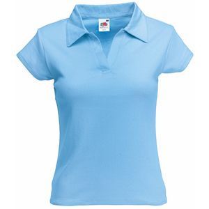 HG151182133 Поло "Lady-Fit Rib Polo", небесно-голубой_XS, 100% х/б, 220 г/м2