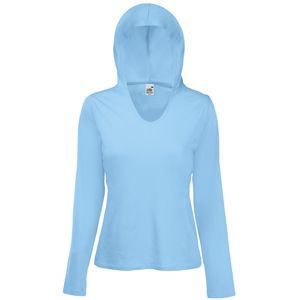 HG151182548 Футболка "Lady-Fit Lightweight Hooded T", небесно-голубой_S, 100% х/б, 135 г/м2