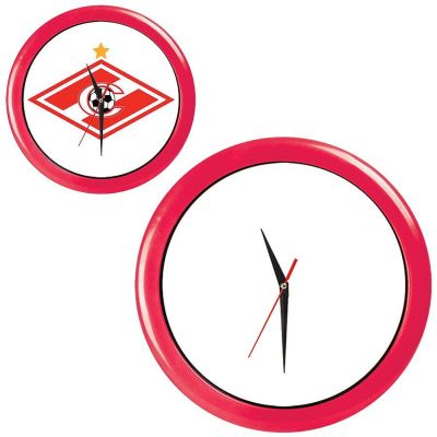 HG15092495 Часы настенные "ПРОМО" разборные ; красный, D28,5 см; пластик/стекло