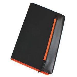 HG15092210 Визитница "New Style" на резинке  (60 визиток) черный с оранжевым; 19,8х12х2 см; нейлон;