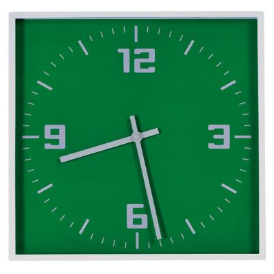 HG15091203 Часы настенные "КВАДРАТ"; зеленый, 30*30 см; пластик;