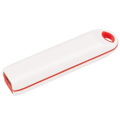 HG17015146 Универсальное зарядное устройство "Timber" (2000mAh),белый с красным, 11х2,1х2,4 см,пластик