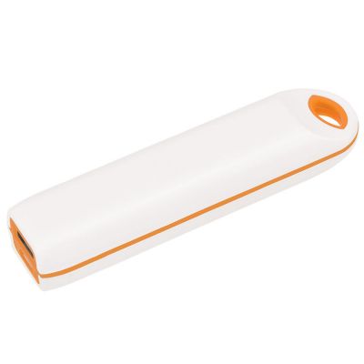 HG17015148 Универсальное зарядное устройство "Timber" (2000mAh),белый с оранжевым, 11х2,1х2,4 см,пластик