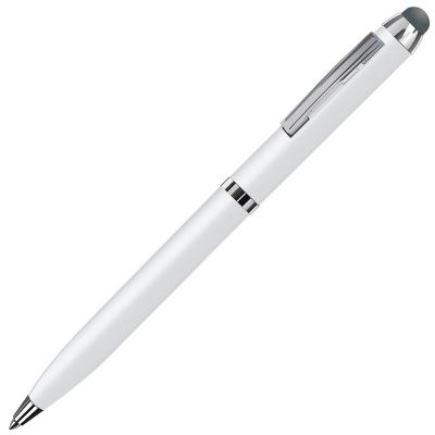 HG3B-WHT7 B1 Business. CLICKER TOUCH, ручка шариковая со стилусом для сенсорных экранов, белый/хром, металл