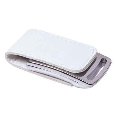 HG1701511273 USB flash-карта "Lerix" (8Гб), белый, 6х2,5х1,3см, металл, искусственная кожа