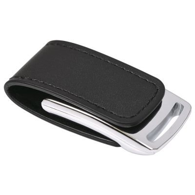 HG1701511274 USB flash-карта "Lerix" (8Гб), черный, 6х2,5х1,3см, металл, искусственная кожа