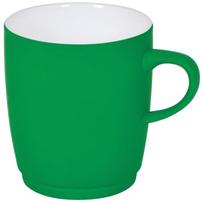 HG1509632 Rusgifts. Кружка "Soft" с прорезиненным покрытием, зеленая, 350 мл, фарфор