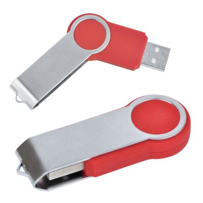 HG10U-RED9 Rusgifts. USB flash-карта "Swing" (8Гб),красная,6х2,3х1см,металл,пластик