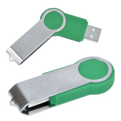 HG10U-GRN2 Rusgifts. USB flash-карта "Swing" (8Гб),зеленая,6х2,3х1см,металл,пластик