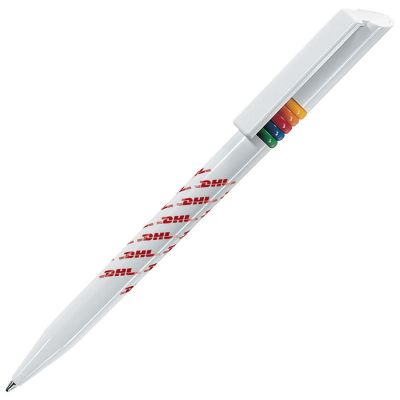 HG8B-WHT6 Lecce Pen GRIFFE. GRIFFE ARCOBALENO, ручка шариковая, белый, разноцветные колечки, пластик