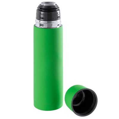 HG170151319 Термос вакуумный "Flask",сталь с покрытием софт тач, зеленый, 500 мл.