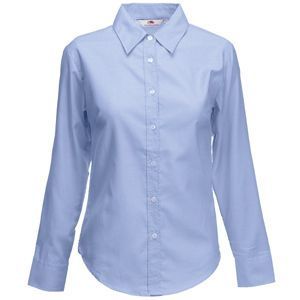 HG151182172 Рубашка "Lady-Fit Long Sleeve Oxford Shirt", светло-голубой_M, 70% х/б, 30% п/э, 135 г/м2