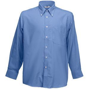 HG151182175 Рубашка "Long Sleeve Oxford Shirt", синий_2XL, 70% х/б, 30% п/э, 135 г/м2