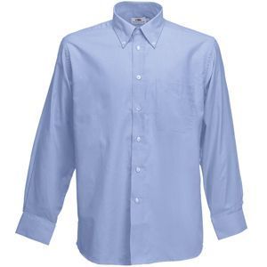 HG170151834 Fruit of the Loom. Рубашка "Long Sleeve Oxford Shirt", светло-голубой_XL,  х/б, 30% п/э, 135 г/м2
