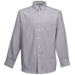 HG151182177 Рубашка "Long Sleeve Oxford Shirt", светло-серый_M, 70% х/б, 30% п/э, 135 г/м2