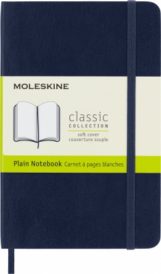 MS23103110 Moleskine. Блокнот Moleskine CLASSIC SOFT QP613B20 Pocket 90x140мм, нелинованный мягкая обложка синий сапфир, 192стр.