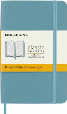 MS23103115 Moleskine. Блокнот Moleskine CLASSIC SOFT QP611B35 Pocket 90x140мм 192стр. линейка мягкая обложка голубой