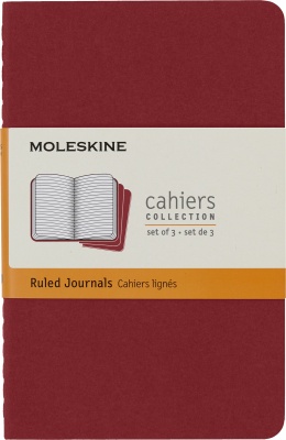 MS23103120 Moleskine. Блокнот Moleskine CAHIER JOURNAL CH111 Pocket 90x140мм обложка картон 64стр. линейка клюквенный (3шт)