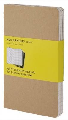 MS23103132 Moleskine. Набор 3 блокнота Moleskine Cahier Journal Pocket, цвет бежевый, в клетку