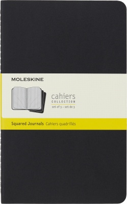 MS23103135 Moleskine. Блокнот Moleskine CAHIER JOURNAL QP317 Large 130х210мм обложка картон 80стр. клетка черный (3шт)