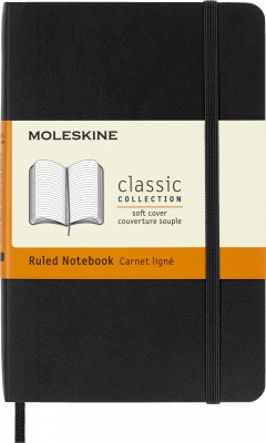 MS23103141 Moleskine. Блокнот Moleskine CLASSIC SOFT QP611 Pocket 90x140мм 192стр. линейка мягкая обложка черный