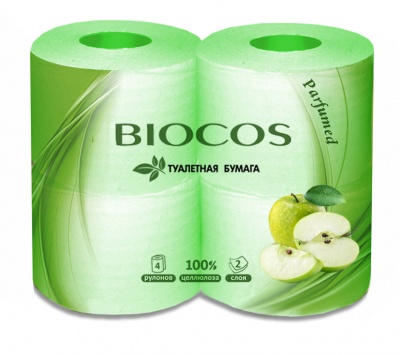 TD20041823 BIOCOS. BioCos Туалетная с ароматом яблока, уп. 4 рулона