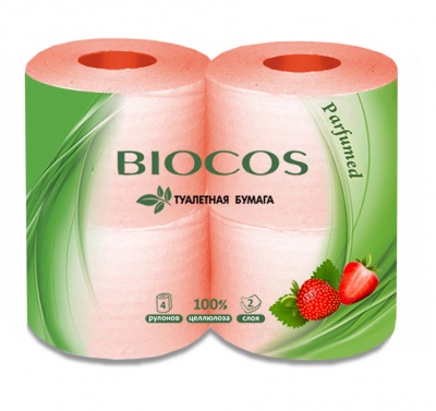 TD20041824 BIOCOS. BioCos Туалетная с ароматом клубники, уп. 4 рулона