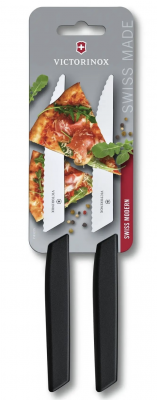 GR21091959 Victorinox. Набор из 2 ножей для стейка и пиццы VICTORINOX Swiss Modern, 12 см, с волнистой кромкой, в блистере