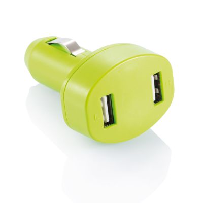 XI15097871 Зарядное устройство для автомобиля с 2 USB-портами, зеленый